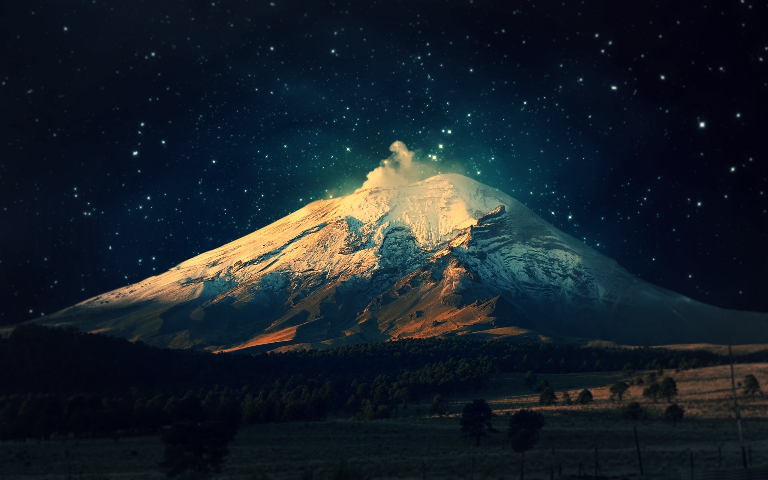 Night Mountains Widescreen Wallpapers