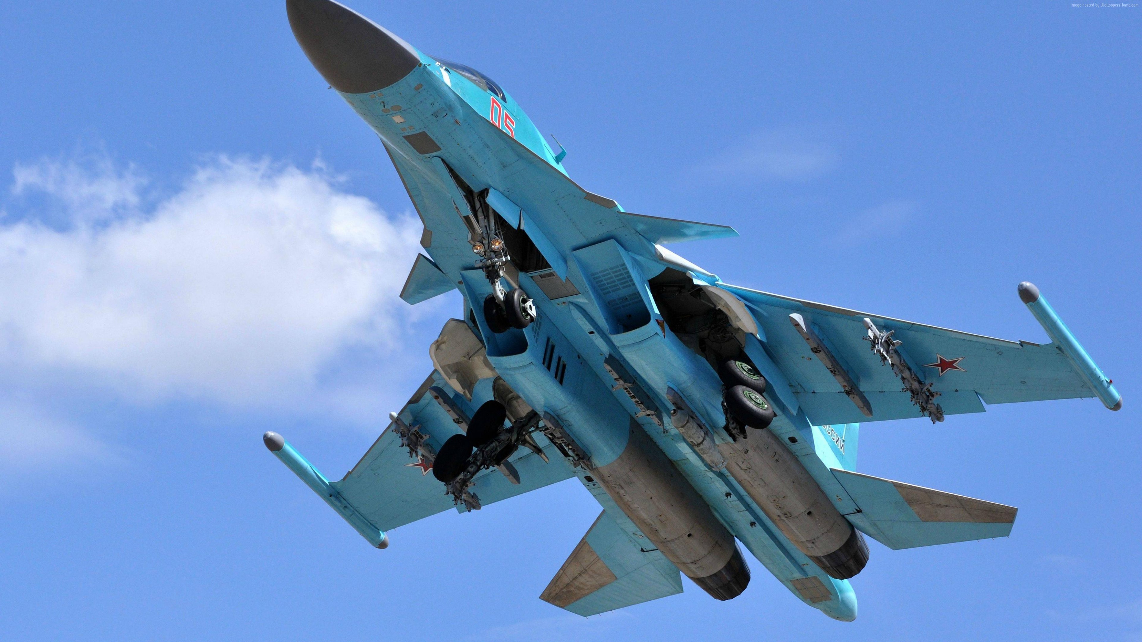 Wallpaper Sukhoi Su-34, fighter aircraft, Russian army, air force ...