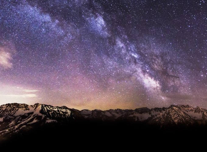 Milky Way Stars Snow Mountains 4K Ultra HD Desktop