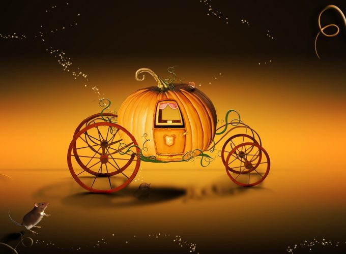 Halloween Pumpkin Cart Wallpaper