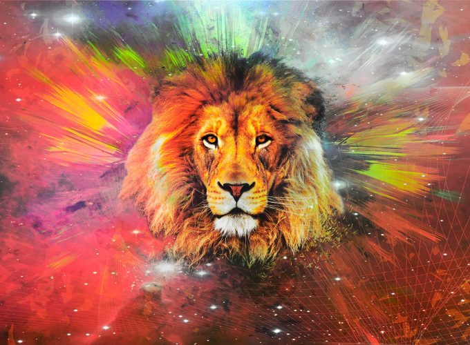Lion Galaxy 4K Wallpaper