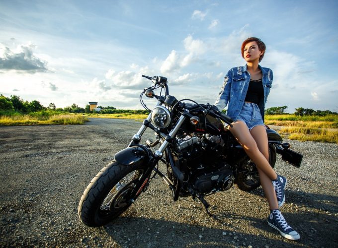 Girl And Motorbike
