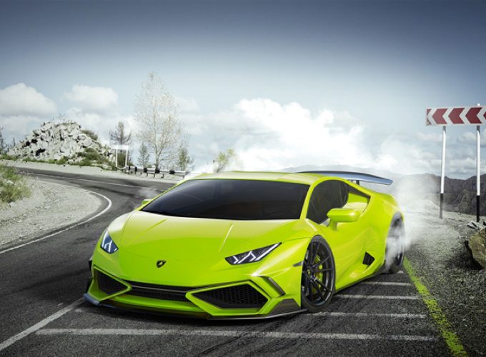 Green Lamborghini Huracan Race