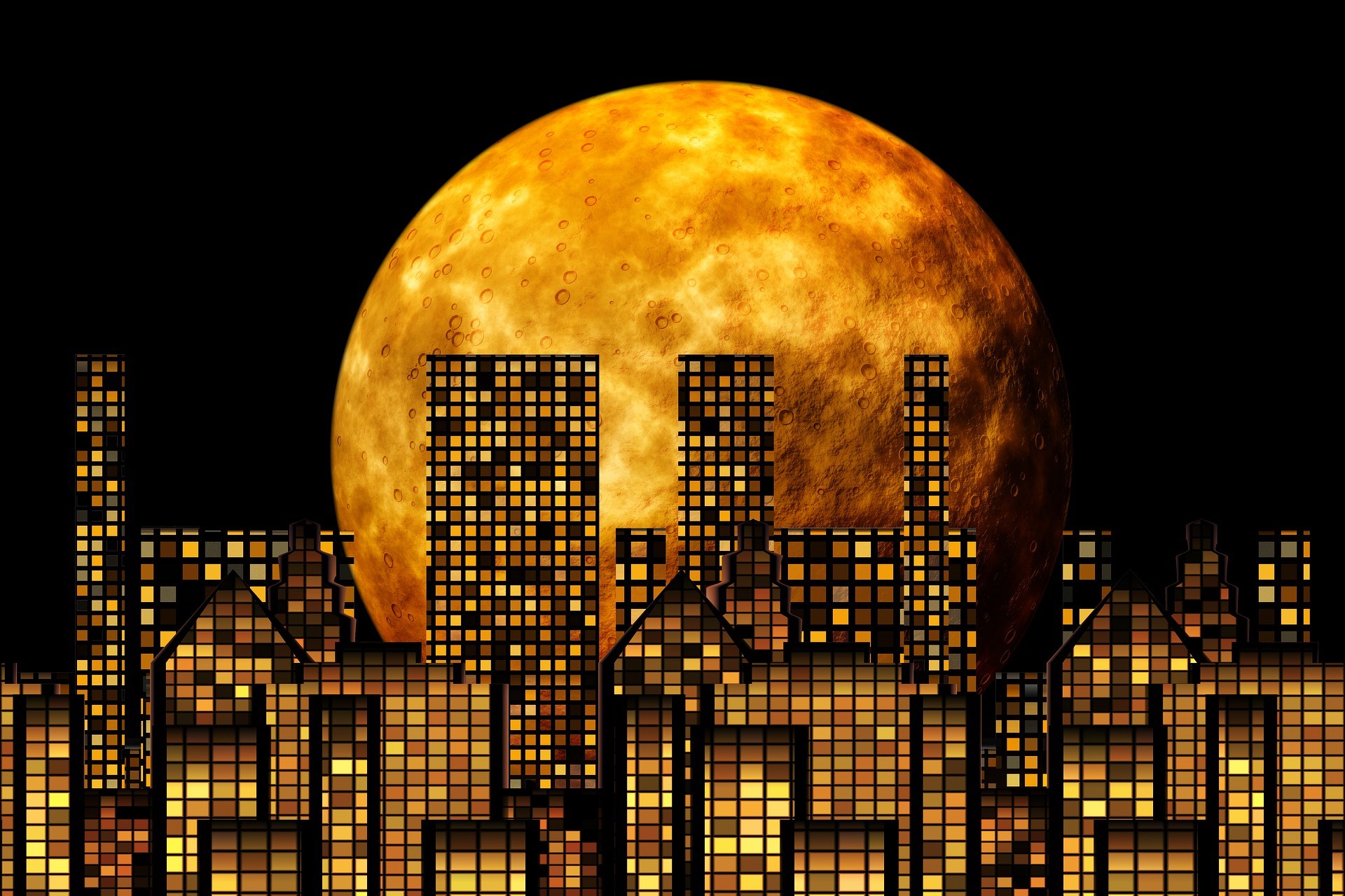 Skyscrapers And Moons