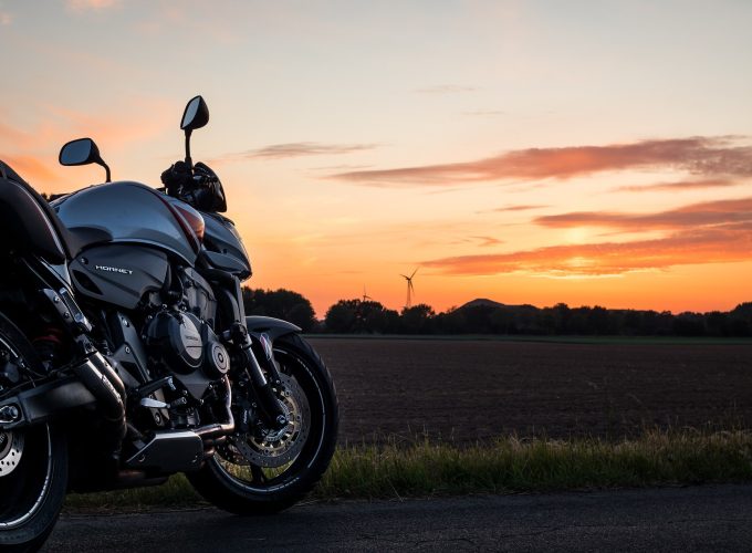 Sunset And Motorbike